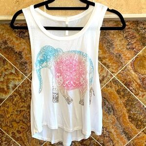 Women's Colorful Pastel Tribal Elephant Tank Top